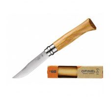 Нож Opinel №8, нержавеющая сталь, рукоять из оливкового дерева в картонной коробке, 002020 12C27 SANDVIK Олива