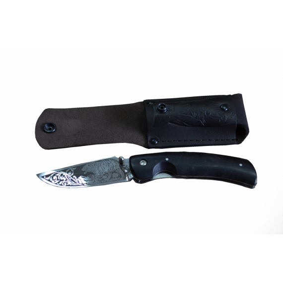 Складной нож "Аляска", сталь 95х18, граб, гравировка