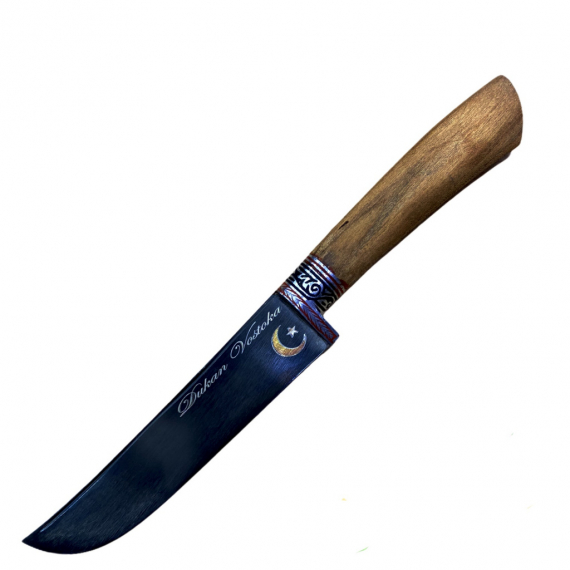 Узбекский нож Пчак средний. Дерево Чинар, гарда олово/гравировка. ШХ-15 (14-16 см)